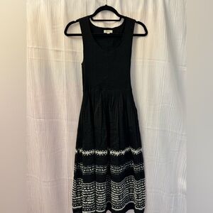 Max Studio Black and White Midi Dress